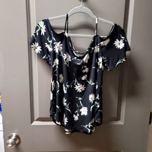 Off Shoulder Strappy Flutter Sleeves Top brand new